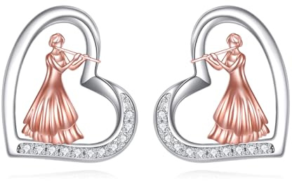 YFN Boucles d'oreilles sport Boucles d'oreilles cœur en argent sterling Bijoux Cadeaux pour femmes Personne sportive