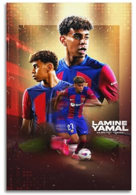 Zyfene Lamine Yamal Fußball-Stern-Kunst-Poster, Kunstwerke, Bild, Druck, Wandkunst, Gemälde, Leinwand, Dekoration, Zuhause, dekorativ, 30 x 45 cm