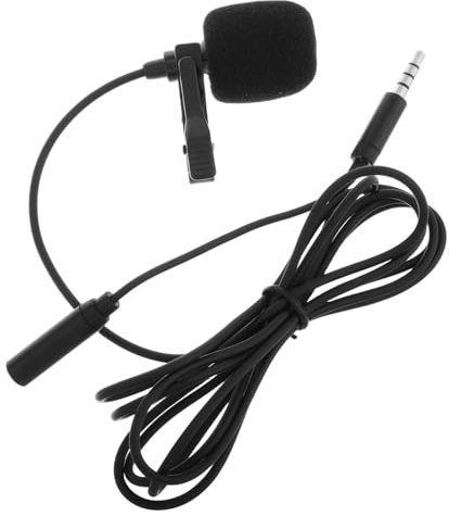 Milisten Micrófono de Solapa Clip Mini para Smartphones y Tabletas | Negro, Reducción Inteligente de Ruido, Compatibilidad Amplia, Plástico y Metal Esponja, Grabación y Canto