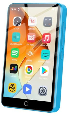 MP3 Player with Bluetooth and WiFi, 80GB Android MP3 MP4 Player, 4.0 Kids Music Player with Spotify, YouTube, Amazon Music, Deezer, Play Store, Speaker, FM Radio, Support Up 1TB