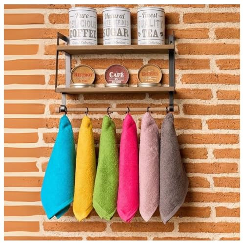 DECASATEXTIL Paños de Cocina 100% Algodón – Pack de 6 - Trapos Absorbentes 400GSM – Colores Lisos – Suaves, Reutilizables y Lavables a Máquina