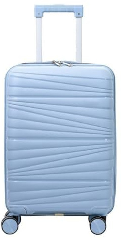 Pierre Cardin Valigia Trolley rigido con rotelle girevoli 55x38x20 Espandibile. (AZZURRO)