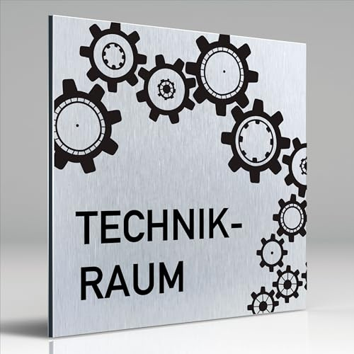 Türschilder24 Aluminium Dibond Schild - Türschild • 120 x 120 x 3 mm • Technikraum • 100% Made in Germany