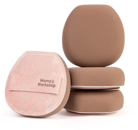 Momo's Workshop Make-up-Schwamm Rose Collection, wiederverwendbarer Foundation-Schwamm mit geradem Schnitt, rosa, 2 Stück