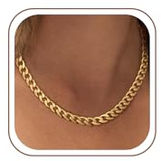 SLOONG Halskette Damen Gold Wasserfest Panzerkette Edelstahl Kette Gold Goldkette Damen Schmuck Geschenk für Frauen 45cm