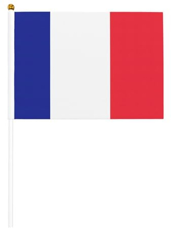 Bandiera francese piccola mini bandiera portatile per giochi sportivi e festival decorazione bandiera parata 14 x 20,8 cm