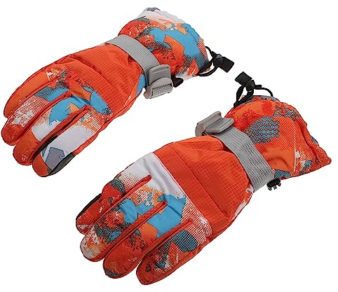 Hemobllo Winddichte wasserdichte Skihandschuhe Damen Touchscreenfähig Warme Outdoor Handschuhe für Winter rutschfeste Grifffläche für Skifahren Reiten Camping und Bergsteigen