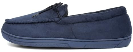 The Slipper Company Mens Navy Bow Moccasin - Size 9 UK - Blue