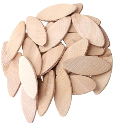 VALICLUD 100pcs Tenon Machine Woodworking Biscuits Kit for Strong Wood Board Joining Solid Wood Biscuit Connectors for Hard and Softwoods MDF Chipboard Expandable with Pva Glue Furniture