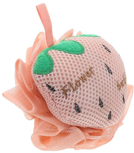 ARTSEWPLY Esponja de Baño Exfoliante de Fresa Envoltorio Individual, Diseño Coreano Adorable, Material Poliéster y Algodón para Uso Corporal Completo Rutina de Ducha