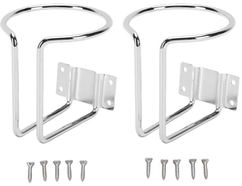 Aramox 2 Pack Portabicchieri per Barche, Portabicchieri a Forma di L in Acciaio Inossidabile da Parete per Barche, Yacht e, Adatto a Tazze e Lattine da 2,8 Pollici