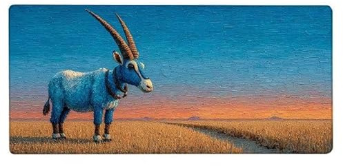 Alfombrilla Ratón XXL 900x400x3mm, Tapete Rato Cabra,Animal Gaming Mouse Pad Impermeable, Bordes Cosidos, Grande Mousepad con Base de Goma Antideslizante para Protector de Escritorio Accesorios I-6389