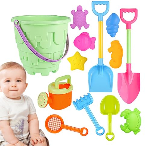 Set Di Giocattoli Da Spiaggia | Gioco Per Sviluppare Immaginazione - Set di Giocattoli con Secchiello e Pala da Sabbia - Destinato a Bambini Over 3 Anni, Ideale per Compleanni e Inizio Scuola
