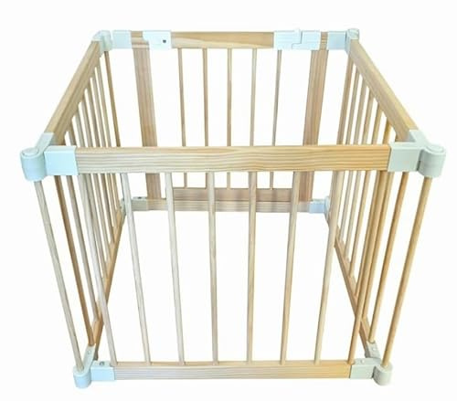 Laufstall Baby, Laufgitter Baby aus Holz, faltbar mit Tür & Sicherheitsverschluss, individuell formbarer Krabbelgitter Absperrgitter für Babys & Kleinkinder(77 * 65 * 11.11 cm)