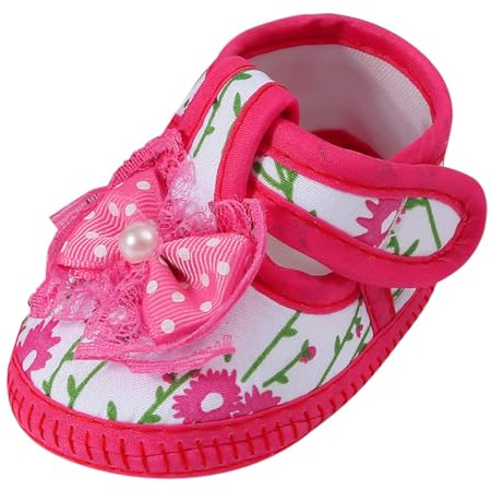 Baby Learning to Walk Sandals Spring Summer Autumn Shoes 0 1 Year Old Baby Single Shoes Cute Bow Soft Sole Newborn Baby Casual Learning to Walk Shoes Boy Indoor Slipper (Hot Pink, 3.5 Infant)