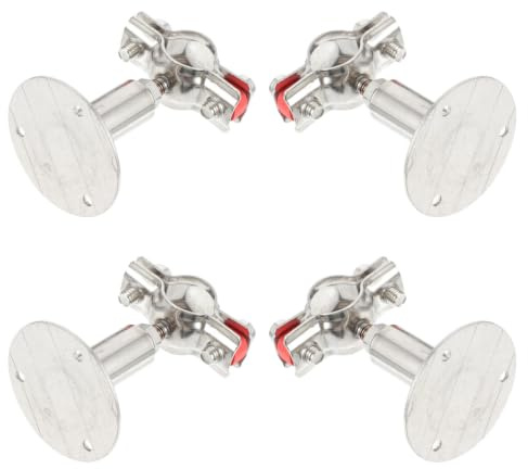 Toyvian Wall Mount Pipe Clamp Bracket and Predrilled Design with Adjustable Angle Base 4pcs Stainless Steel Sturdy Wall Support with Easy Installation for Bathroom and Concrete Surfaces
