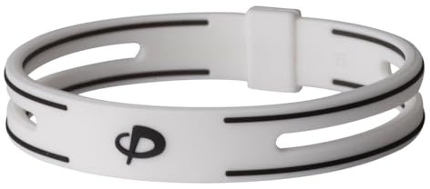 Phiten S-PRO Titanium Bracelet, White, 7.5-Inch