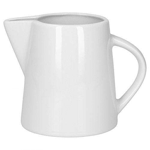 van Well | Lilli - Milchkännchen Porzellan Weiß 250ml – Sahne-Kännchen mit klassischem, glänzendem Design – Zubehör für Kaffeetafel in Restaurants, Hotels oder zu Hause