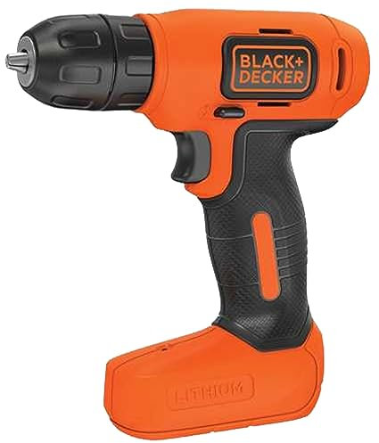 BLACK+DECKER BDCD8-QW - Taladro atornillador sin cable 7.2V con batería de litio, Negro/ Naranja