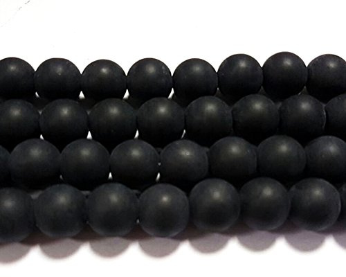 Perlin Gefrostete Glasperlen Schwarz Kugel 12mm Matt Strange Vereist Perle R58