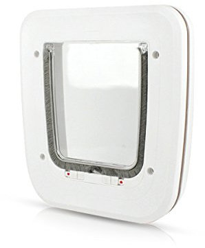 PETCUTE Katzenklappe Haustierklappe Katzentür Hundeklappe 4 Wege Magnet-Verschluss für Katzen Hundetür Katzentür Haustier Tür