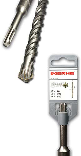 WERHE SDS Plus Betonbohrer 16 x 600 mm Hammerbohrer Steinbohrer Beton Bohrer