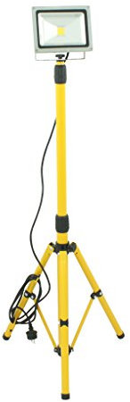 Trango 20 Watt LED Arbeitstrahler G1504-206 Baustelle Strahler Fluter Flutlicht Baustrahler 20Watt - 6000K Tageslicht inkl. 3m Zuleitung inkl. Stativ mit Höhenverstellbar 66-170cm
