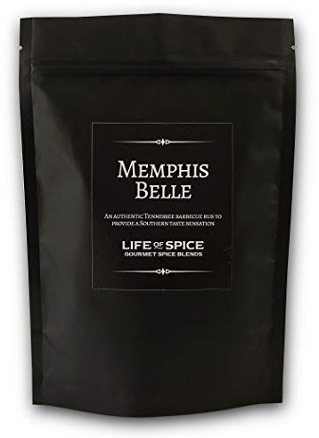 Life of Spice Memphis Belle BBQ Rub | All Purpose American Spice Rub for Meat, Fish and Veg | Large Pack (175g) with Recipe Card | Paprika, Mustard and Chipotle | Authentic Tennessee BBQ Rub for Ribs
