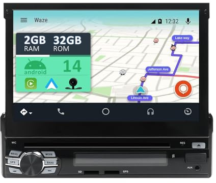 YUNTX Android 14 2 Din Universal Radio con navigazione : [Integrato CarPlay/Android Auto/DSP/GPS]-IPS 2.5D Touch screen-DAB/Bluetooth 5.0/WiFi/Controllo del volante/USB/DVD/CD