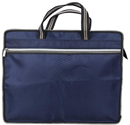 Nimoa Sac de Rangement de Fichier, Sac de Fichier en Tissu Oxford Imperméable Portable avec Fermeture à Glissière, Sac de Rangement pour Réunion d'Affaires (Bleu)