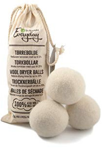 Suztain Reusable 100% Natural New Zealand Wool Dryer Balls - Pack of 3 - Leaves Laundry Naturally Soft and Dry - Reduced Drying Time Saves on Energy Costs