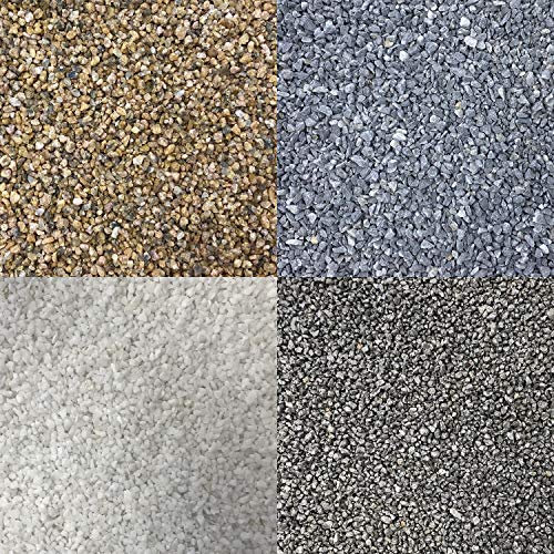Fine Aquarium Gravel 1.5-3mm Fish Tank Natural Substrate Black White Grey Colour (2kg, Natural White)