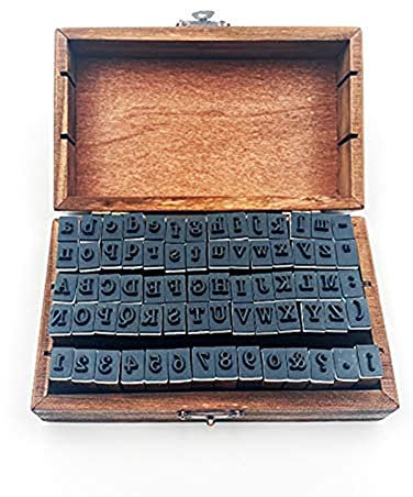70 Pcs/Set DIY Number Alphabet Combination Letter Stamp Diary Ablum Wedding Letter Wooden Stamp Set with Vintage Wooden Box Gift