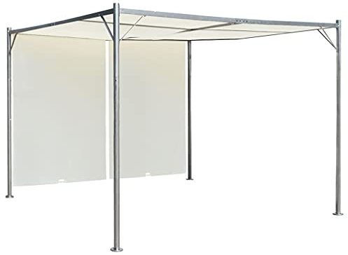 Gartenpergola mit Ausziehbarem Dach Verstellbarer Schiebedach Pavillon Witterungsbeständig Stahlrahmen Gartenzelt Terrassendach Gartenpavillon 3 x 3 x 2,25 m, Stoffgewicht: 180 g/m²