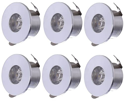 YODAVE 6 Stück 1W Mini Einbaustrahler Warmweiß Klein Ausschnittlochmaß 2.5~3.5cm mit Trafo für DIY Dipslay Kabinett Vitrine Belechtung