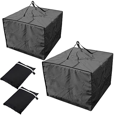 Opaltool 2PC Outdoor Möbel Kissen Aufbewahrungstasche 210D Oxford wasserdichte Schutz Aufbewahrungstasche 81x81x61cm