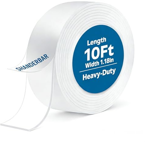 Cinta de doble cara Nano resistente, 10 pies, cinta adhesiva de montaje extraíble multiusos, lavable, cinta adhesiva fuerte para pared, cinta transparente para póster para artículos de pasta, hogar