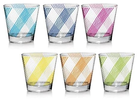 Set 6 Bicchieri da Tavola Acqua Vino in Vetro Cross Line 250 CC