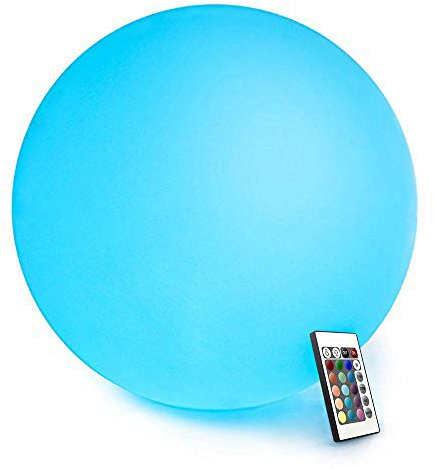 Mr.Go 10 Solar Light Outdoor Garden Ball Light Sphere Lamp, Waterproof Nighting Lighting RGB Mood Lamp with Ground Stake, 16 Colours, 8 Dimmable Brightness, 4 Colour Change Modes, Remote Control