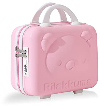 Balakaka Vanity Rigid Travel dam, robust, sött och bärbart toalettfodral, kosmetikväska för kvinnor, styv sminkväska med kombinationslås, Rosa