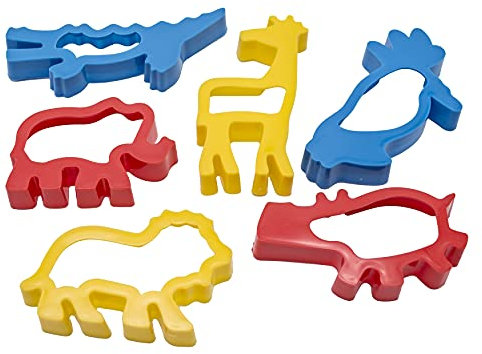 Strong Plastic Cookie/Dough Cutters | Pack of 6 Jungle Animal Shapes