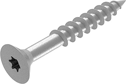 SECCARO Spanplattenschraube 6 x 45 mm, Edelstahl V2A VA A2, Holzschraube mit Teilgewinde, TX/Innensechsrund 150 Stück