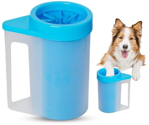 GmeDhc Handgehaltener Hundepfoten Reiniger, Pfotenreiniger aus Silikon, Tragbare Hunde PfotenReiniger, Haustiere Fuß Reinigungsbürste Abnehmbaren, für Haustier Massage Pflege (14.8 x 14 cm)