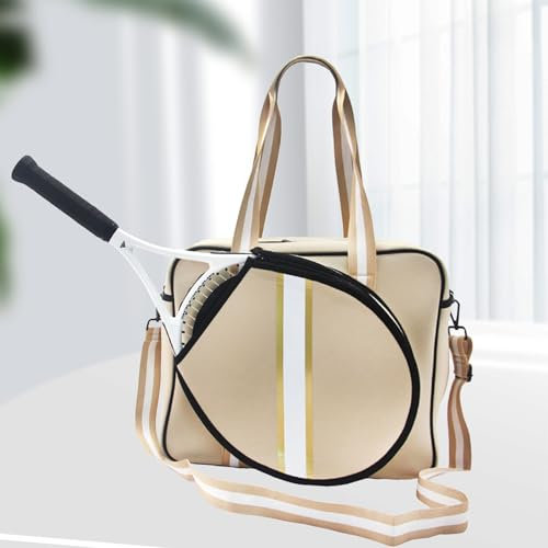 Neopren Tennis Tote Bag, große Tennisschläger Umhängetasche für Frauen/Männer, Sport Tote Bag mit Reißverschluss & Schultergurt,H7