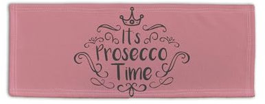 BRITISH MADE GIFTS It's Prosecco Time Pink Design Microfibre Bar Towel Gin Bar Pub Beer Mat