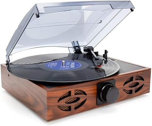 Vinyl Player Vintage, Record Player Turntable Wireless Portable LP Phonograph with Built in Stereo Speakers 3-Speed Belt-Drive Turntable Vinyl Record Player with Speakers Gramophone