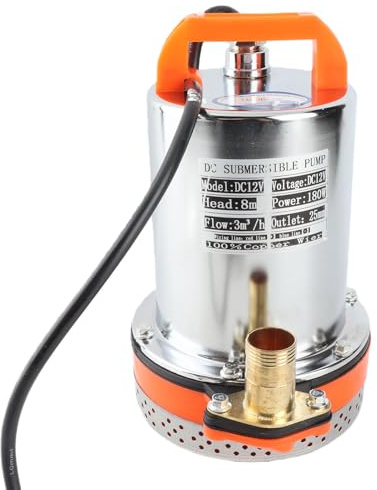 DC 12 V Tauchpumpe, Solar-Wasserpumpe, Kleine Batterie, Solar-Tauchwasserpumpe, Ideal für Bewässerung, Aquakultur und Pool-Entwässerung, Maximale Hubhöhe: ca. 8 Meter (12V)