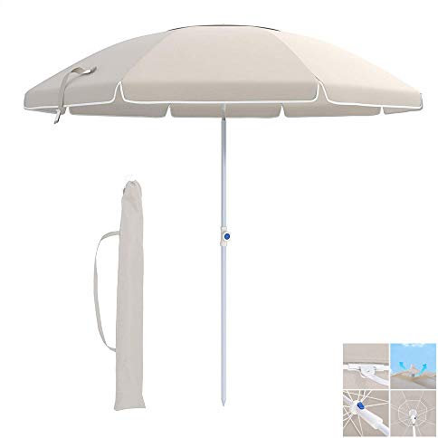 ASerZenith Strand UV40 Schutz Wasserdicht Rund Sonnenschutz Gartenschirm