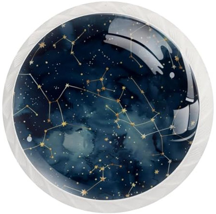 JAVENPROEQT Confezione da 12 pomelli e tiranti estetici con costellazioni per cassettiera, cassettiera, armadio, mobili, maniglie per casa, cucina, camera da letto