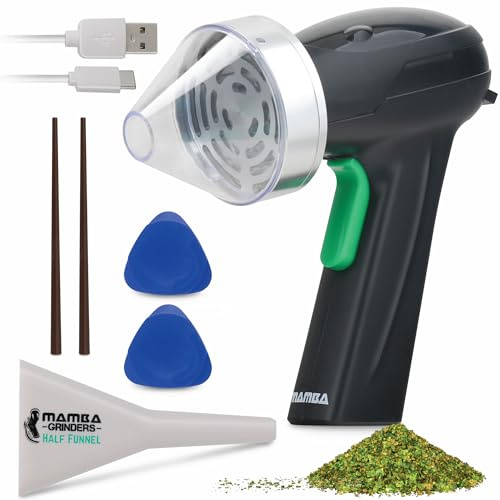 Mamba Monster Electric Seed Grinder, USB-C Rechargeable Spice Mill, Silver | 3.5g, kitchen seasoning for meal prep, coarse-to-fine textures, 2000 mAh battery, aluminium teeth, 6 Nm torque, easy filling